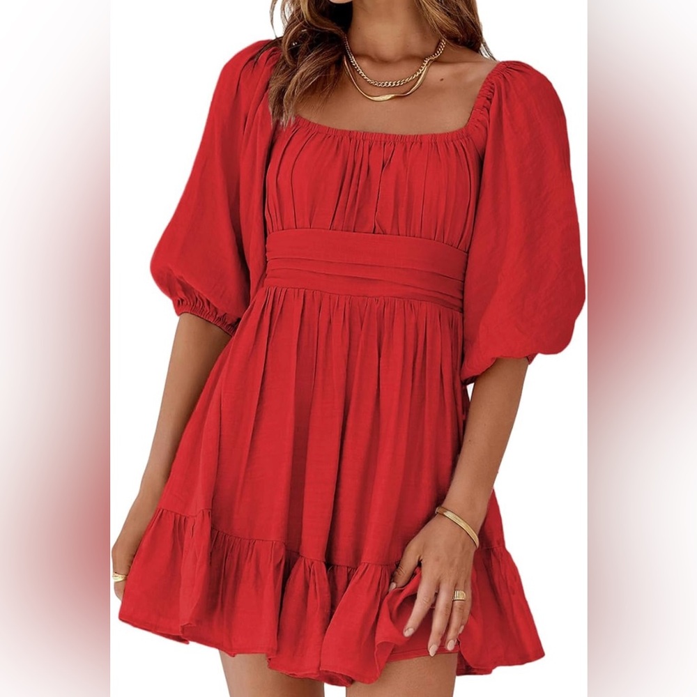 Tie-back Red dress